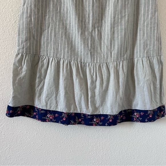 Madewell x The New Denim Project Patchwork Stripe Midi Skirt Sz 6 Beige Blue - Picture 10 of 16